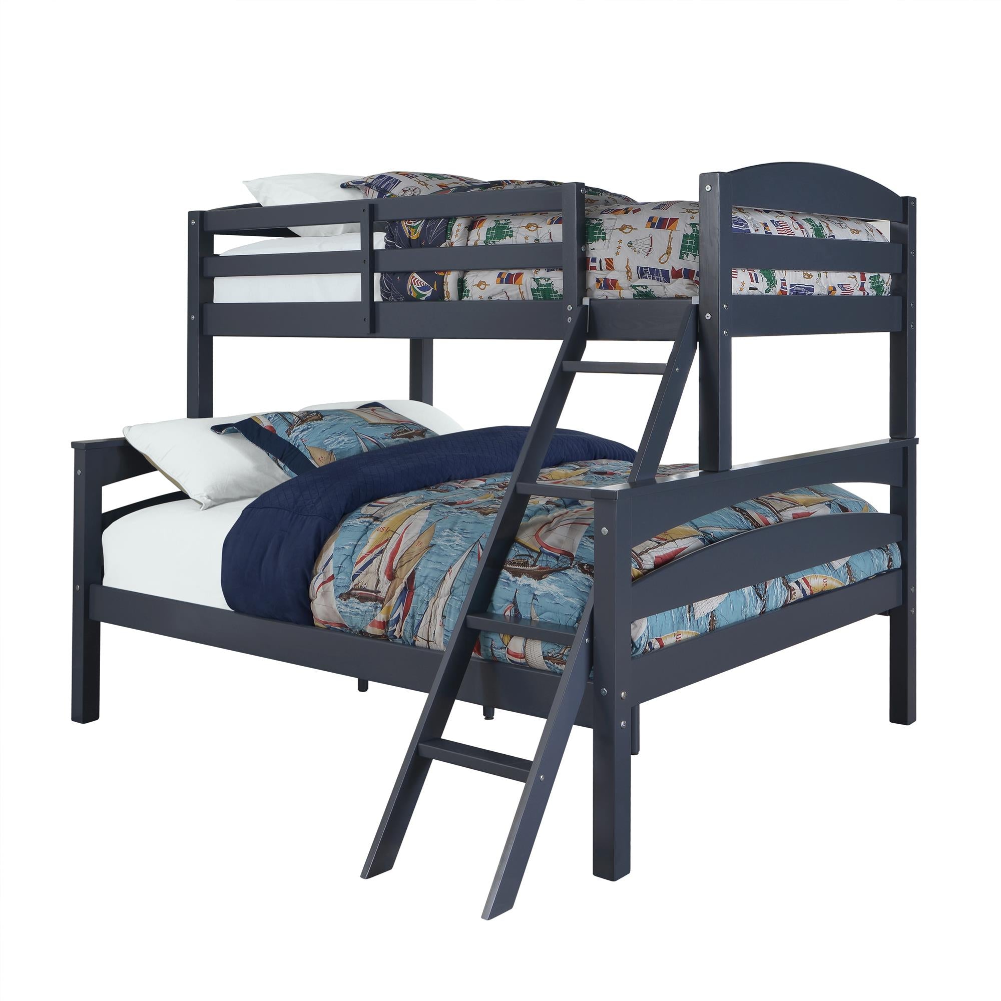 DHP Brady Kids' Wood Bunk Bed - Graphite Blue