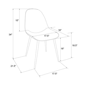 RealRooms Brandon Dining Chair, Set of 4 - Black
