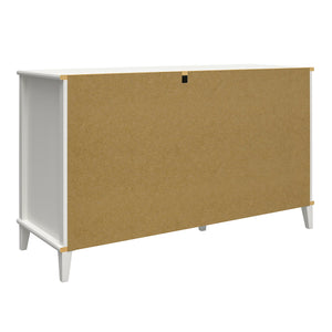 Monarch Hill Poppy White 6 Drawer Dresser, Blue Drawers - Blue