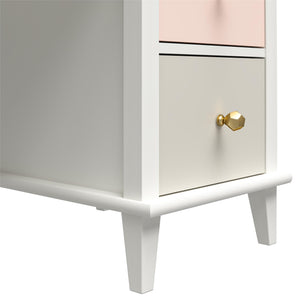 Monarch Hill Poppy Kids' White Desk, Peach and Taupe Drawers - Peach