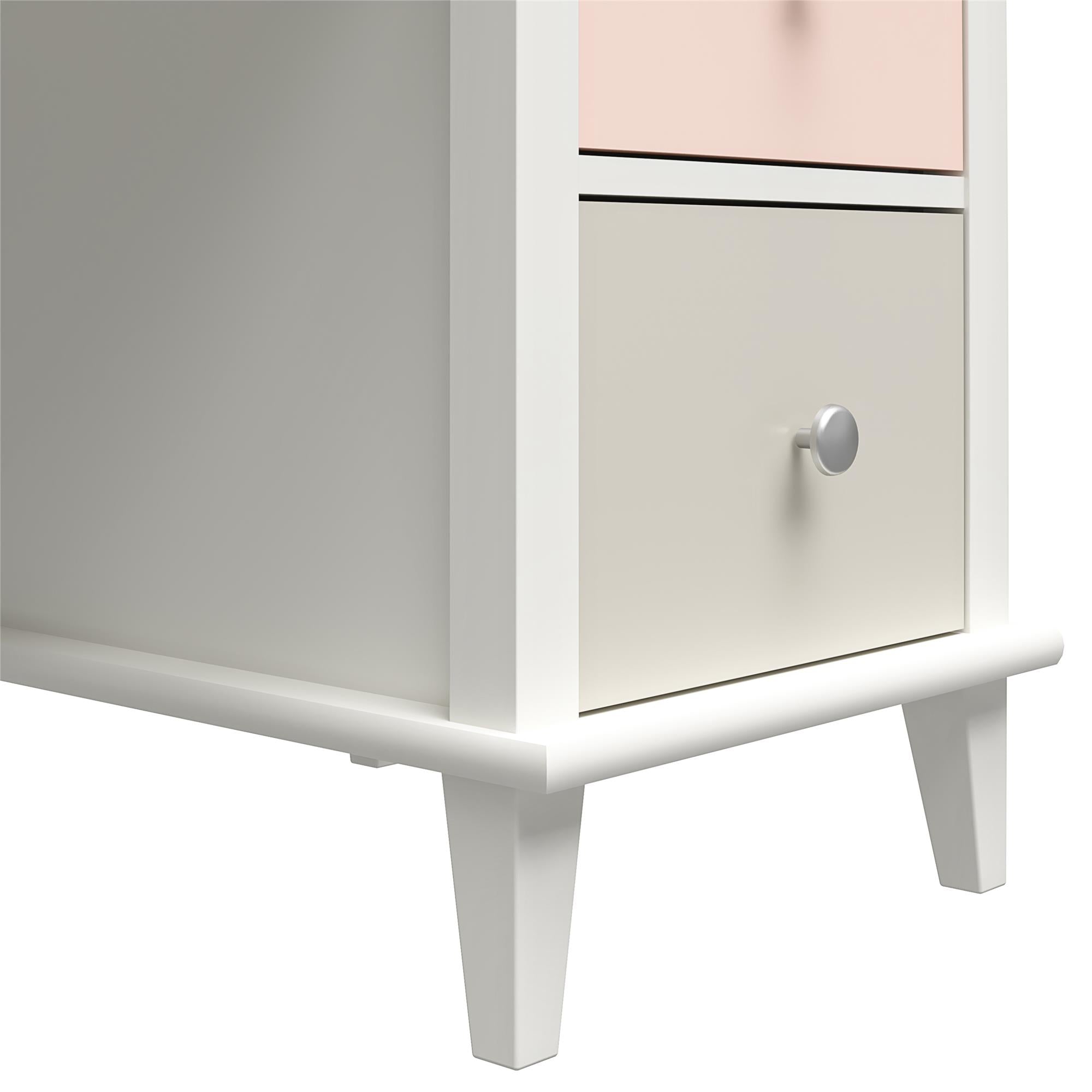 Monarch Hill Poppy Kids' White Desk, Peach and Taupe Drawers - Peach