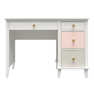Monarch Hill Poppy Kids' White Desk, Peach and Taupe Drawers - Peach