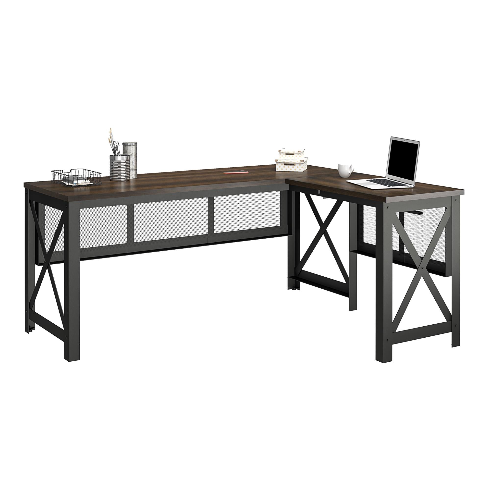 Ameriwood Home Hudson L Desk with Lift Top - Florence Walnut