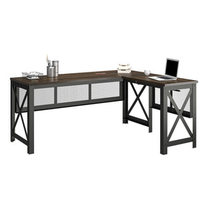 Ameriwood Home Hudson L Desk with Lift Top - Florence Walnut