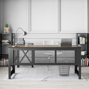 Ameriwood Home Hudson L Desk with Lift Top - Florence Walnut