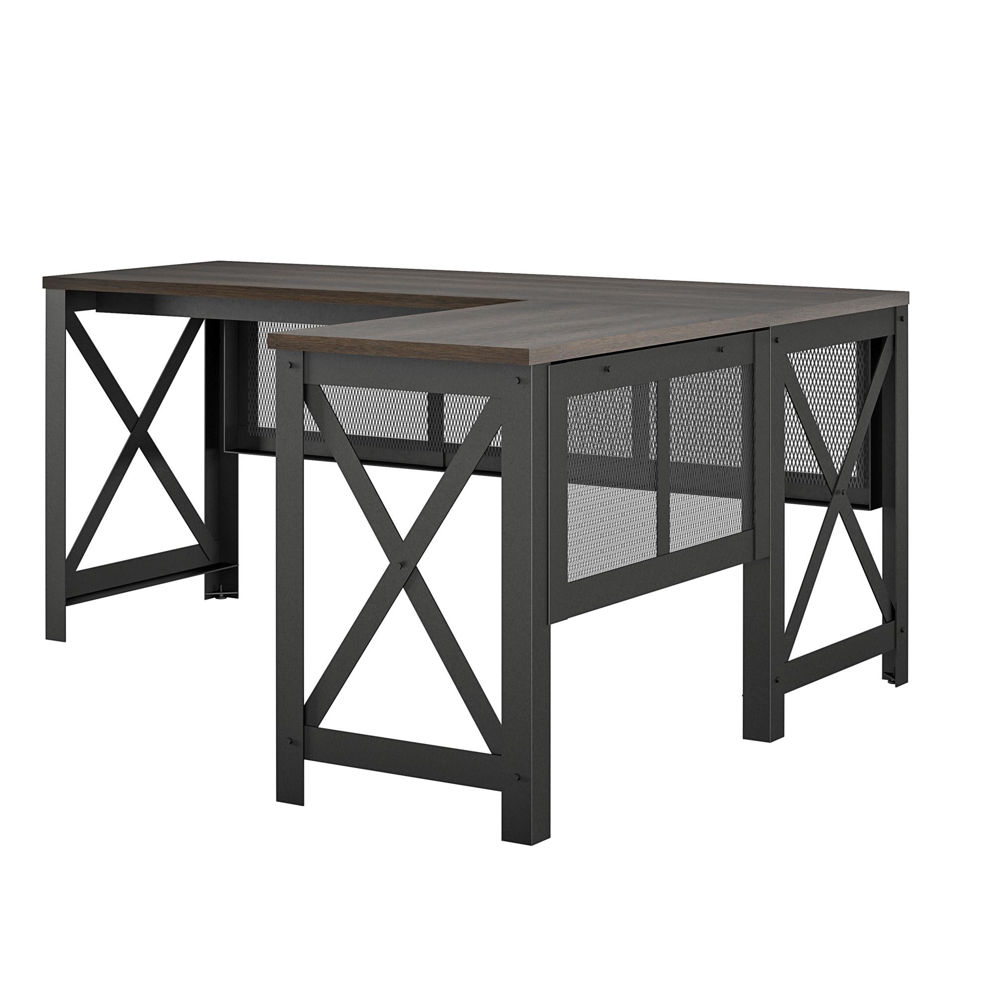 Ameriwood Home Hudson L Desk with Lift Top - Florence Walnut