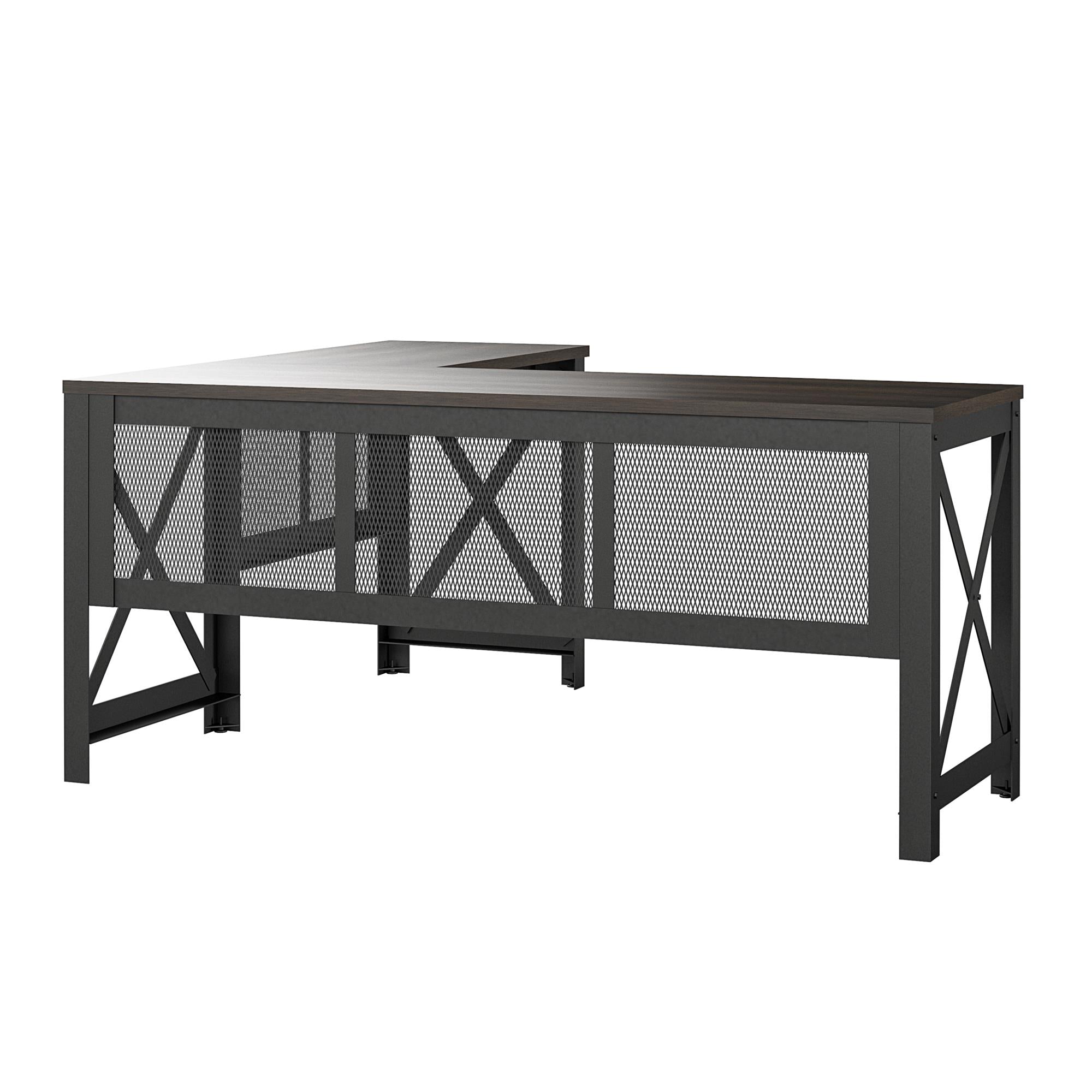 Ameriwood Home Hudson L Desk with Lift Top - Florence Walnut