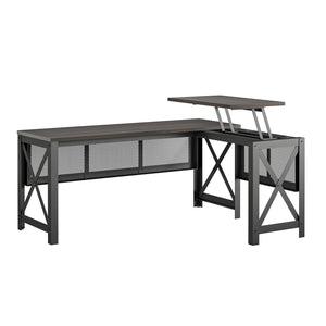 Ameriwood Home Hudson L Desk with Lift Top - Florence Walnut