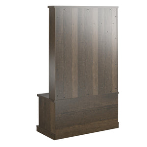 Knox County Entryway Bench Hall Tree with Coat Hooks and Shoe Storage, Brown Oak - Brown Oak