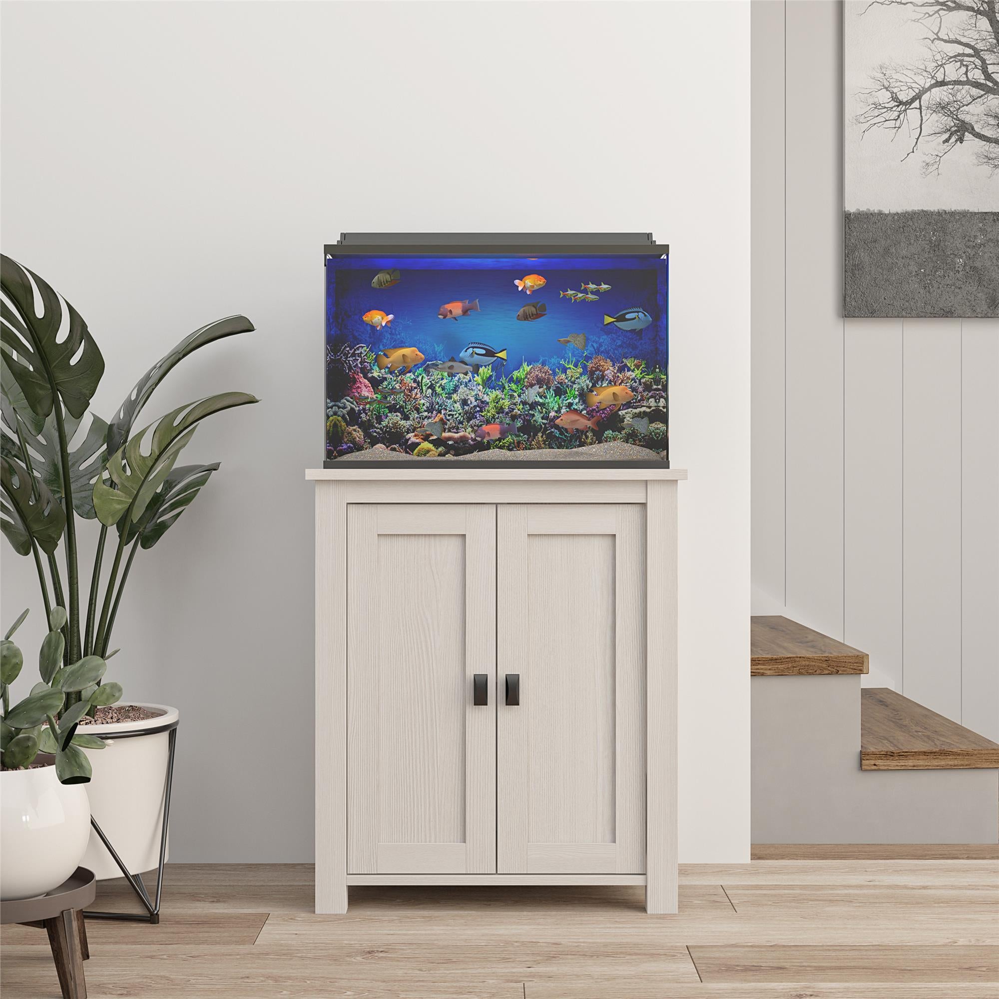 Ollie & Hutch Farmington 10-20 Gallon Aquarium or Terrarium Stand - Ivory Pine