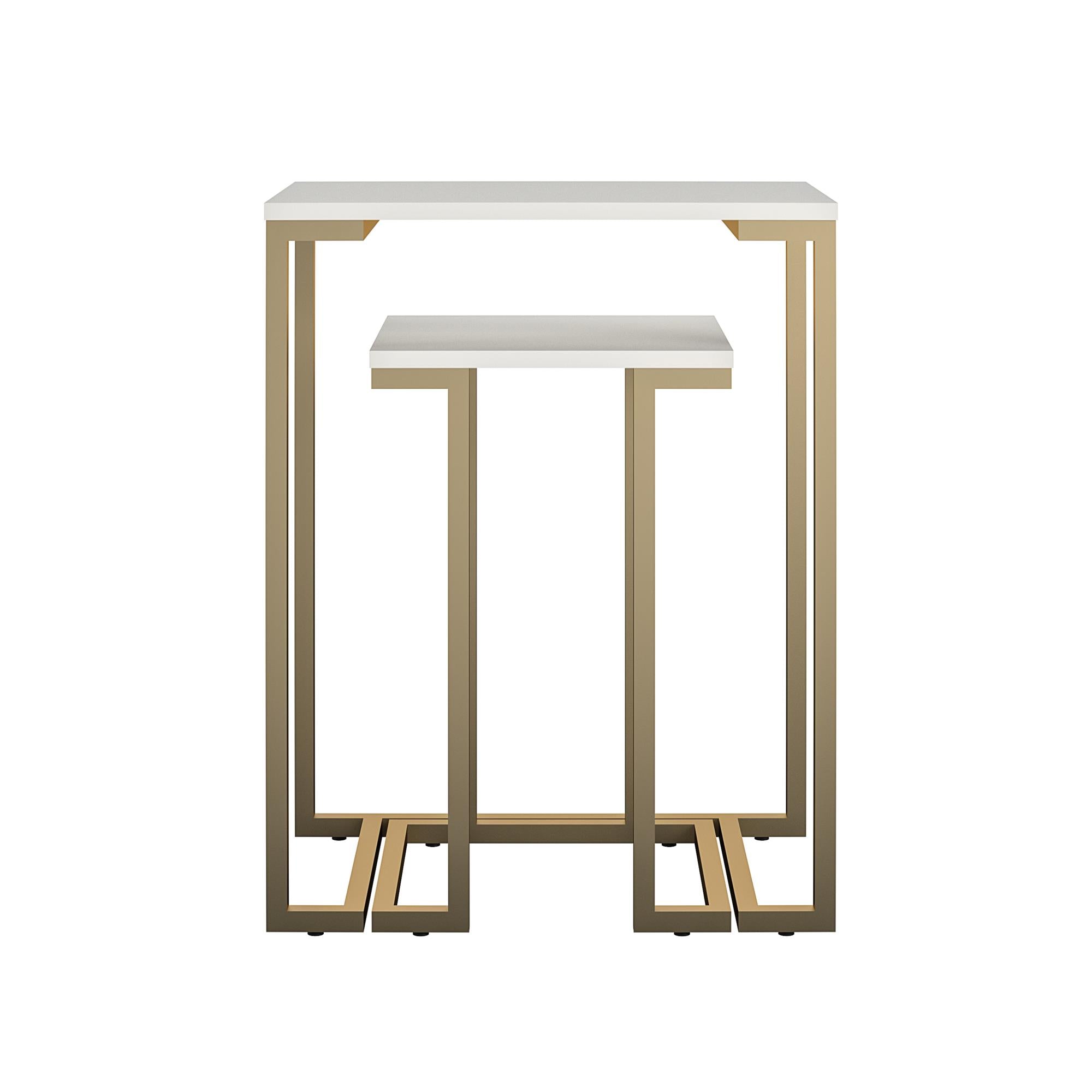 CosmoLiving Camila Nesting Tables/Laptop Desk - White