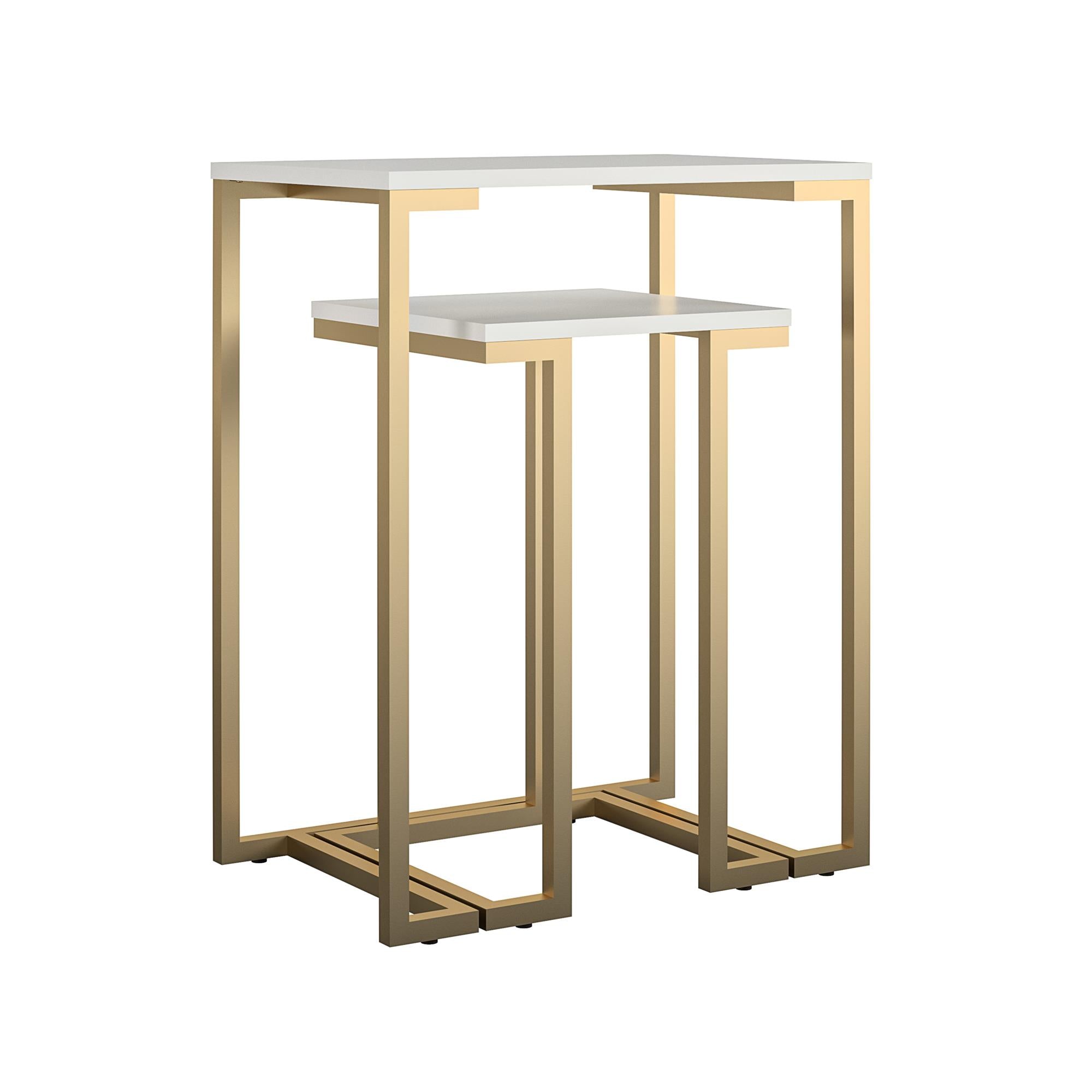 CosmoLiving Camila Nesting Tables/Laptop Desk - White