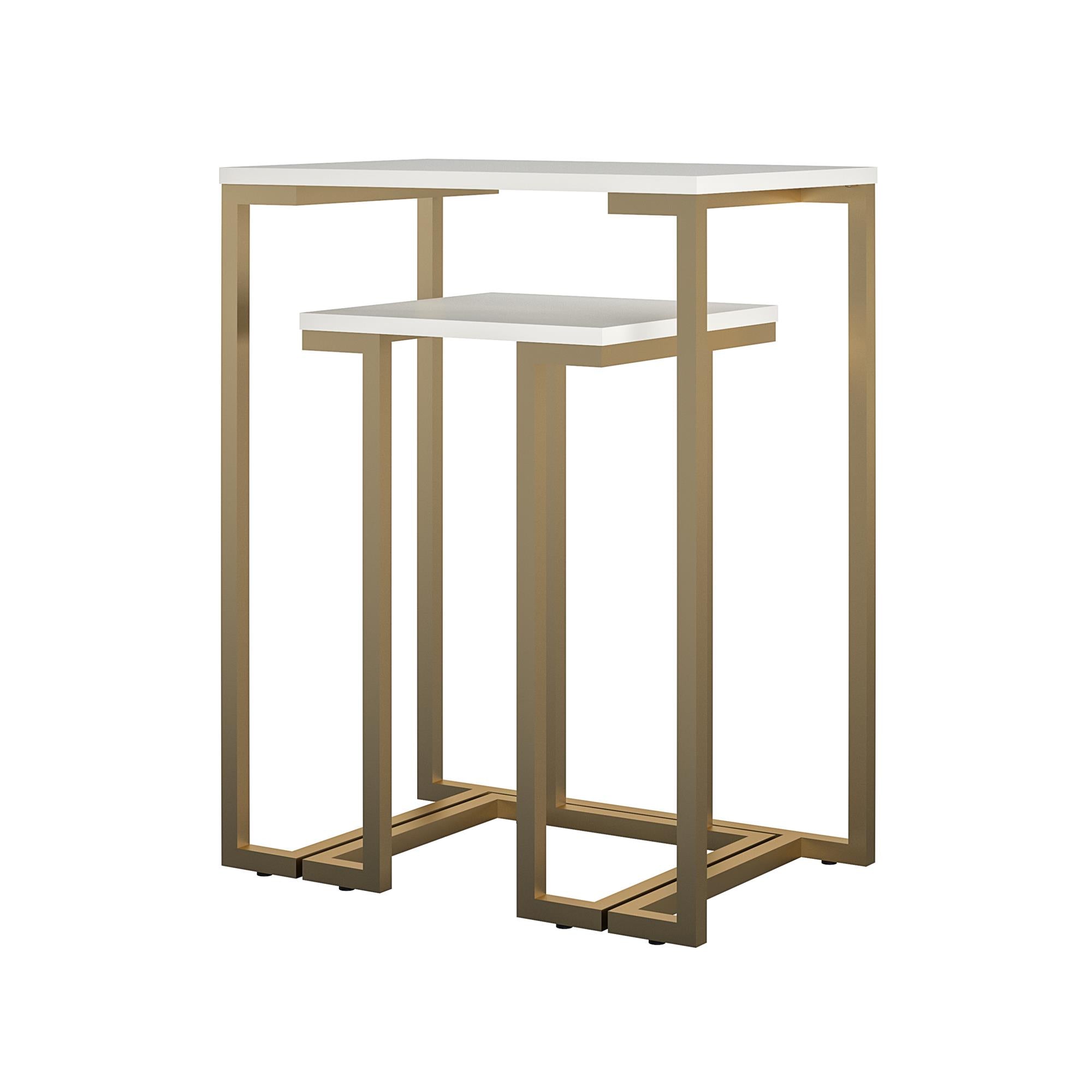CosmoLiving Camila Nesting Tables/Laptop Desk - White
