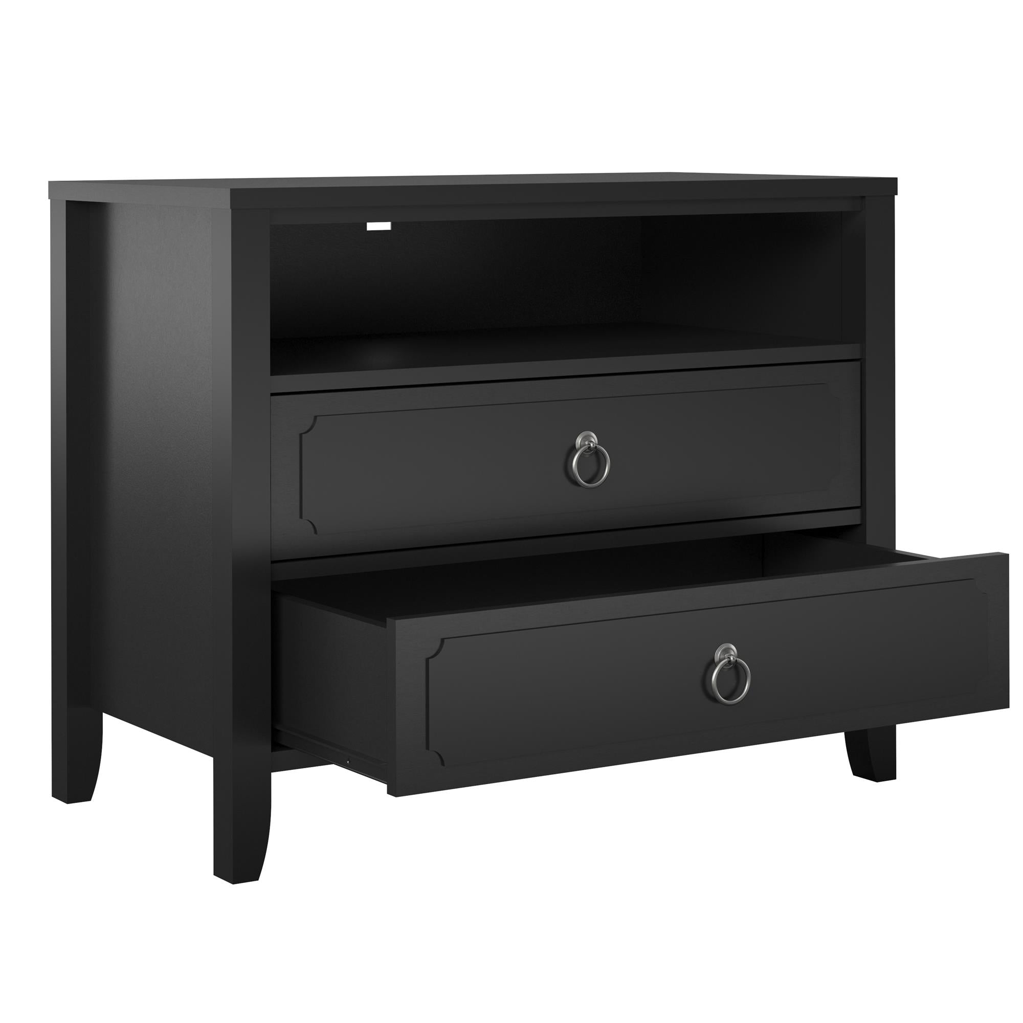 Novogratz Her Majesty 2 Drawer Nightstand - Black