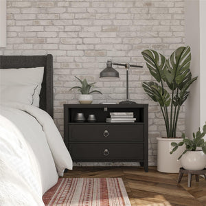 Novogratz Her Majesty 2 Drawer Nightstand - Black