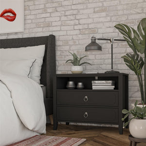 Novogratz Her Majesty 2 Drawer Nightstand - Black