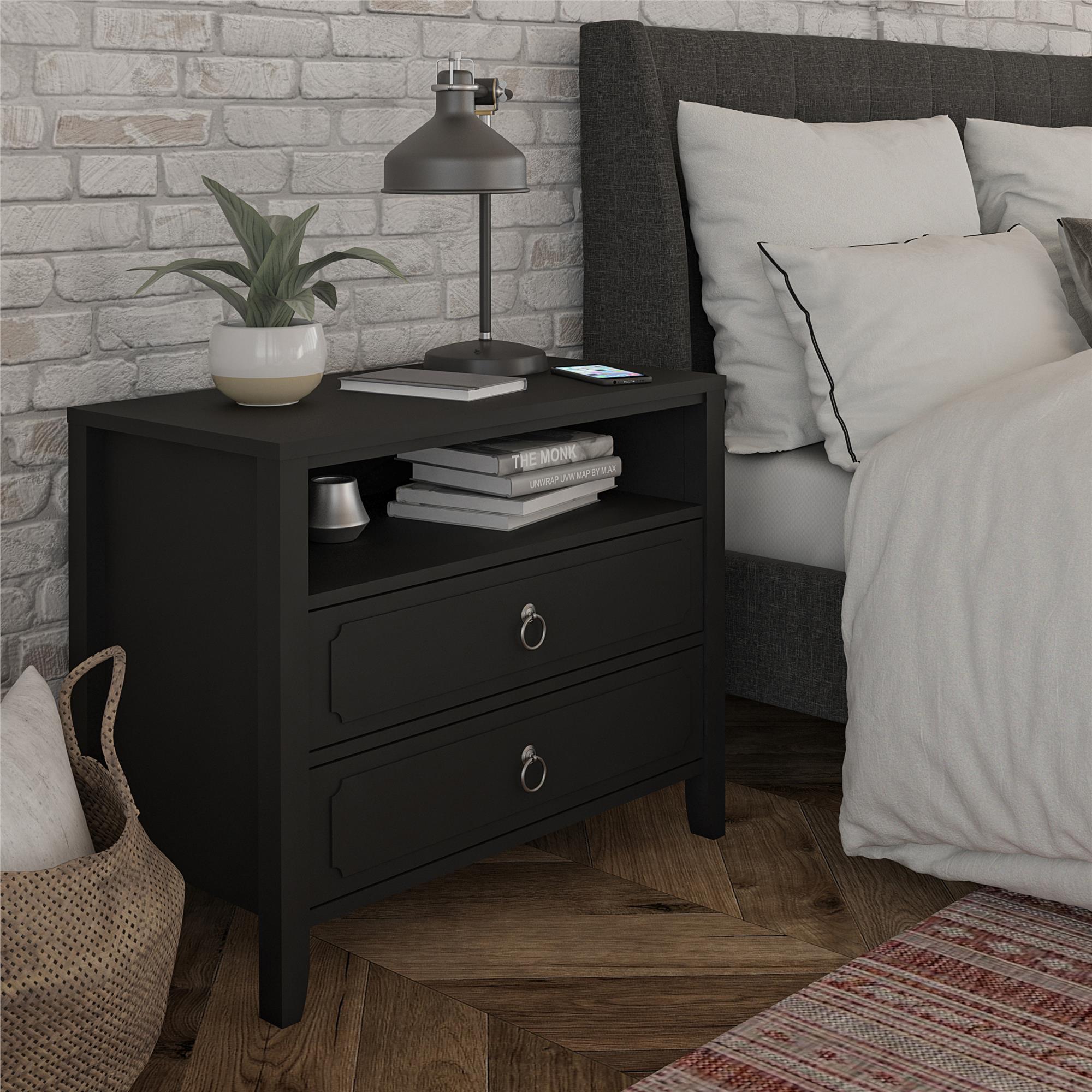 Novogratz Her Majesty 2 Drawer Nightstand - Black