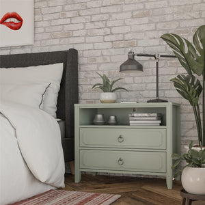Novogratz Her Majesty 2 Drawer Nightstand - Pale Green
