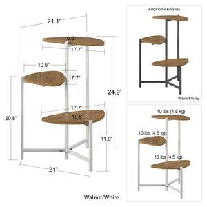 Novogratz Tallulah Plant Stand - Walnut / White