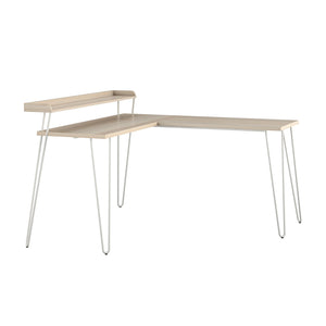 Ameriwood Home Haven L Desk with Riser - Natural/White