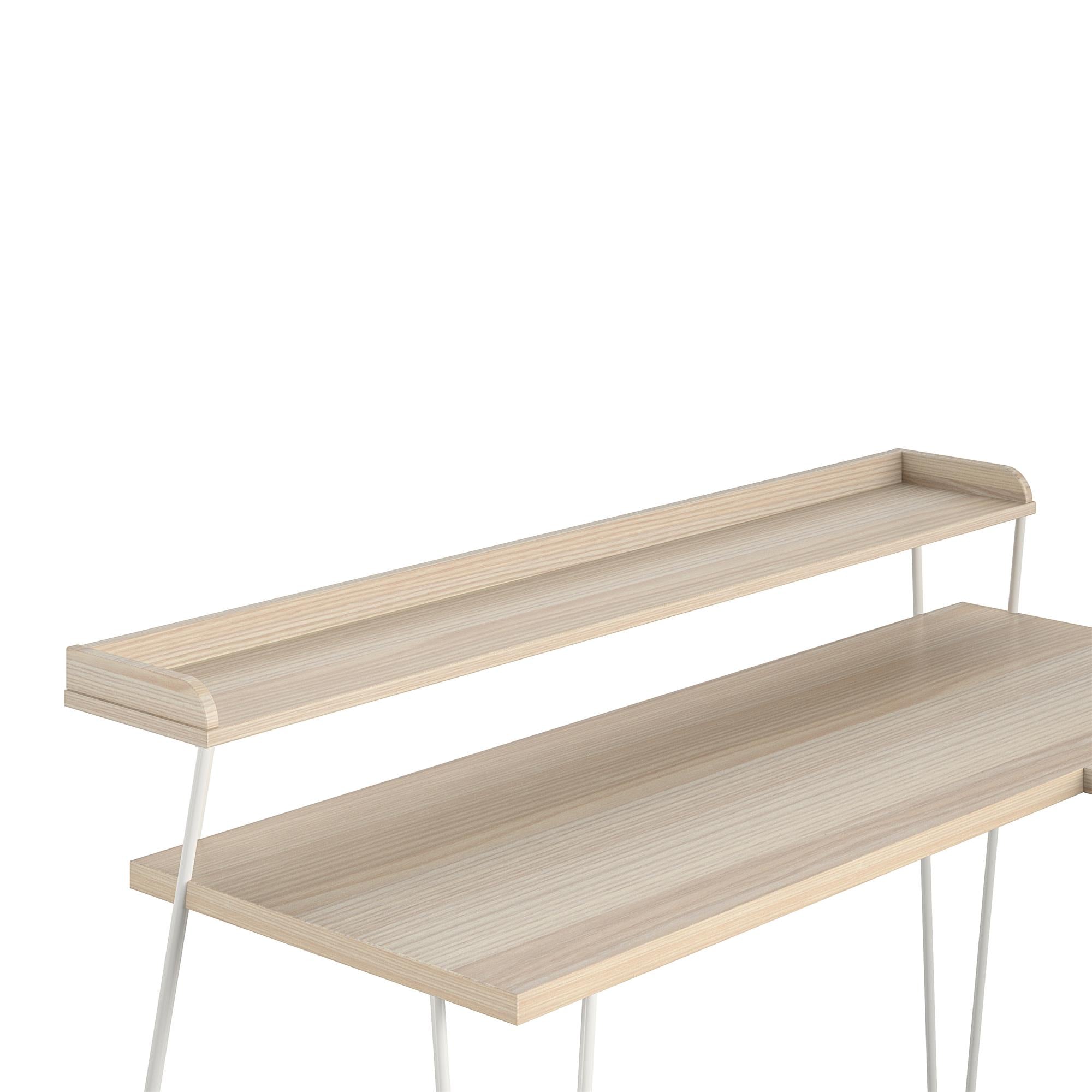 Ameriwood Home Haven L Desk with Riser - Natural/White