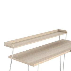 Ameriwood Home Haven L Desk with Riser - Natural/White