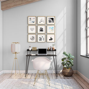 Ameriwood Home Haven Retro Computer Desk with Riser - Black Oak