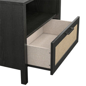Ameriwood Home Wimberly 1-Drawer Nightstand - Black Oak