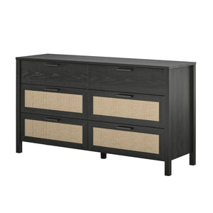 Ameriwood Home Wimberly 6-Drawer Dresser - Black Oak