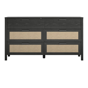 Ameriwood Home Wimberly 6-Drawer Dresser - Black Oak