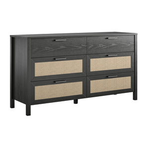 Ameriwood Home Wimberly 6-Drawer Dresser - Black Oak