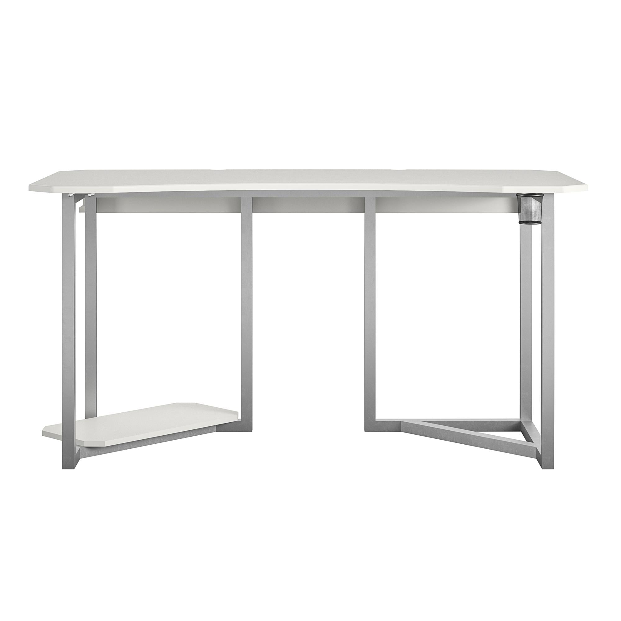 NTense Quest Gaming Desk with CPU Stand - White