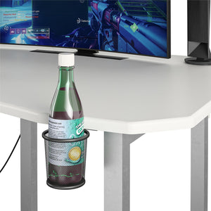 NTense Quest Gaming Desk with CPU Stand - White