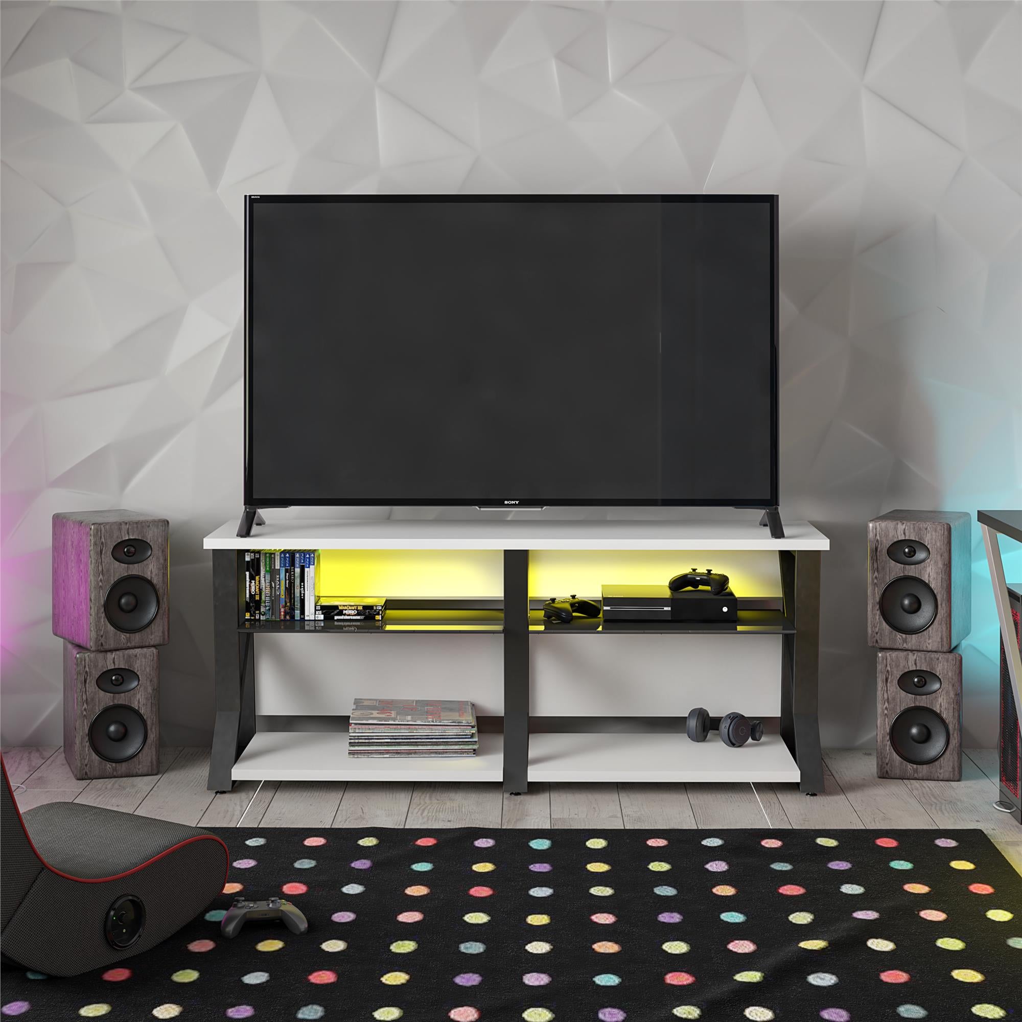 NTense Genesis Gaming TV Stand for TVs up to 70" - White