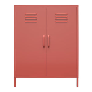 Systembuild Evolution Mission District 2 Door Metal Locker Accent Cabinet - Terracotta