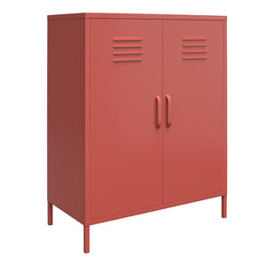 Systembuild Evolution Mission District 2 Door Metal Locker Accent Cabinet - Terracotta