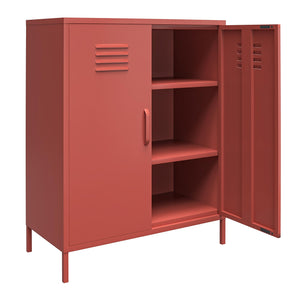 Systembuild Evolution Mission District 2 Door Metal Locker Accent Cabinet - Terracotta
