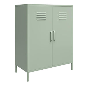 Systembuild Evolution Mission District 2 Door Metal Locker Accent Cabinet - Pale Green