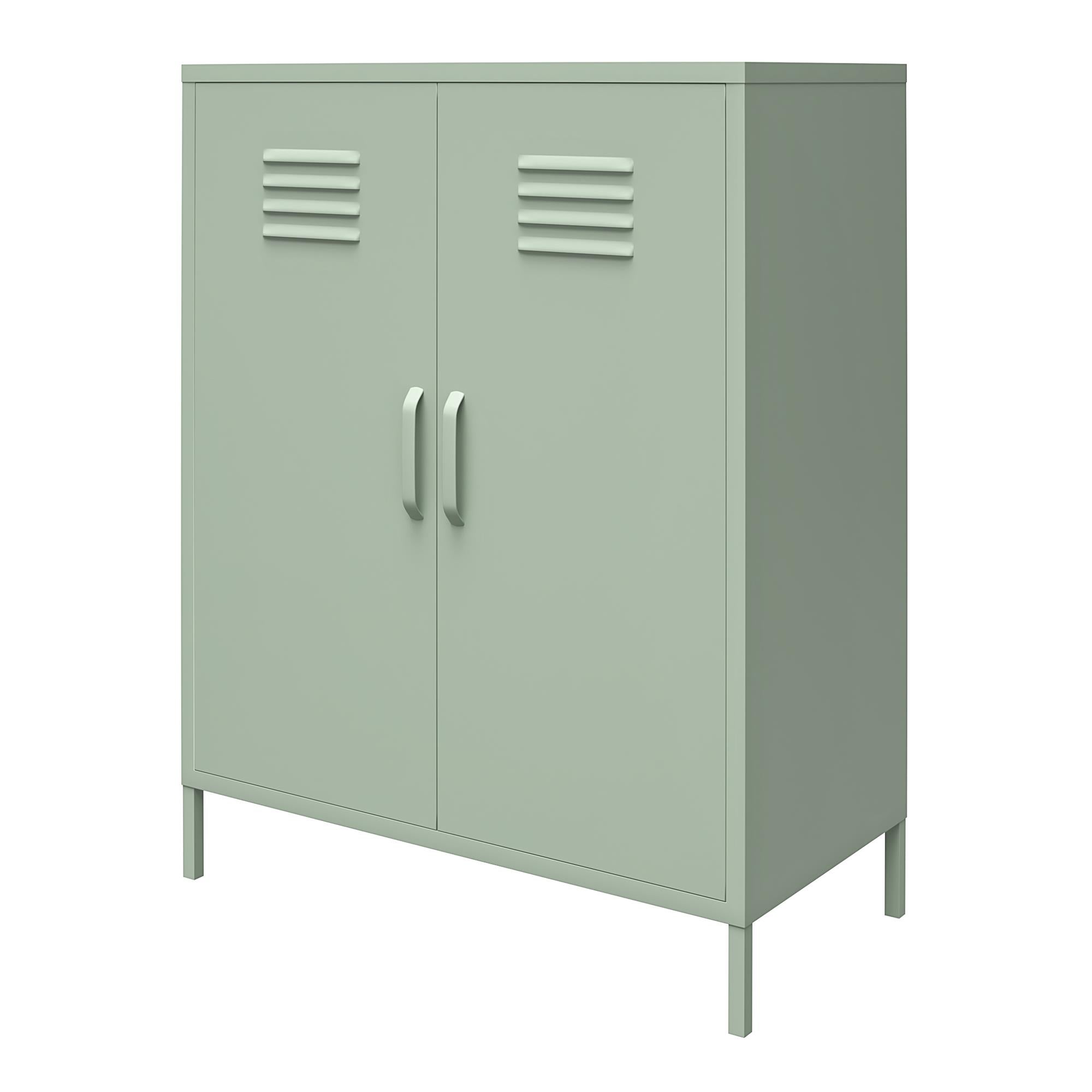 Systembuild Evolution Mission District 2 Door Metal Locker Accent Cabinet - Pale Green