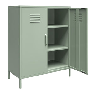 Systembuild Evolution Mission District 2 Door Metal Locker Accent Cabinet - Pale Green