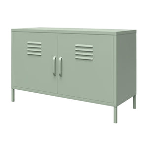 Systembuild Evolution Mission District 2 Door Metal Locker Accent Cabinet - Pale Green