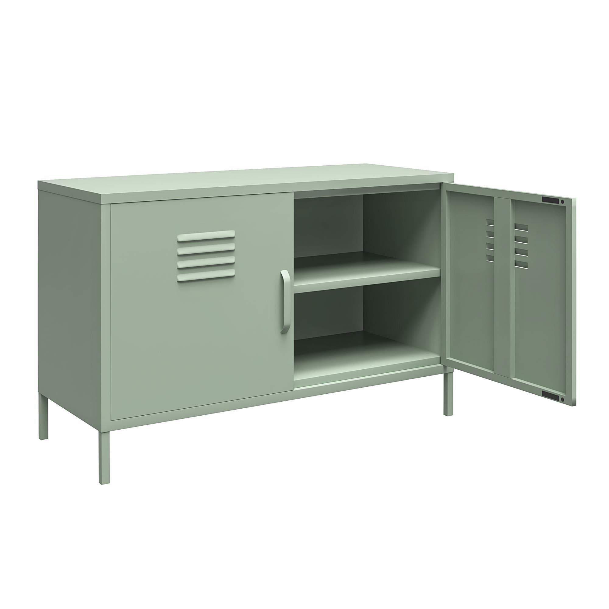 Systembuild Evolution Mission District 2 Door Metal Locker Accent Cabinet - Pale Green