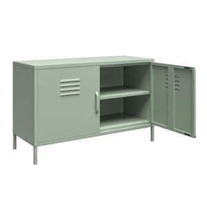 Systembuild Evolution Mission District 2 Door Metal Locker Accent Cabinet - Pale Green