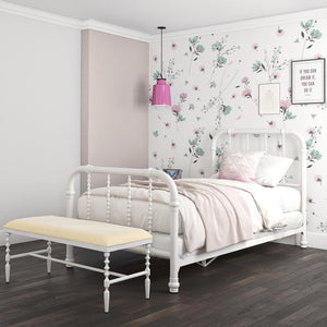 DHP Jenny Lind Metal Bed Frame - White - Twin