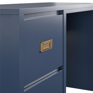 Haven Single Pedestal Desk - Navy