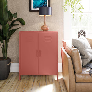 Systembuild Evolution Mission District 2 Door Metal Locker Accent Cabinet - Terracotta