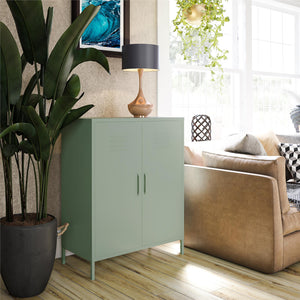 Systembuild Evolution Mission District 2 Door Metal Locker Accent Cabinet - Pale Green