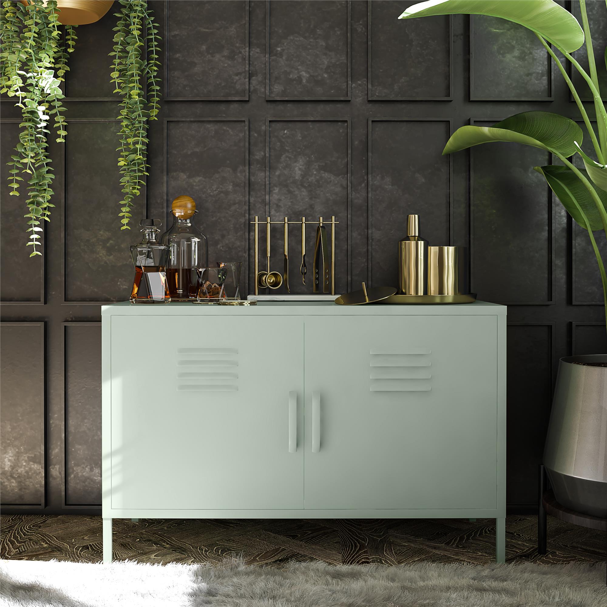 Systembuild Evolution Mission District 2 Door Metal Locker Accent Cabinet - Pale Green