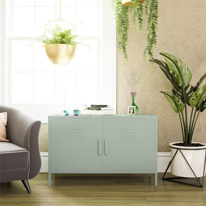 Systembuild Evolution Mission District 2 Door Metal Locker Accent Cabinet - Pale Green