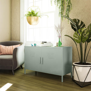 Systembuild Evolution Mission District 2 Door Metal Locker Accent Cabinet - Pale Green